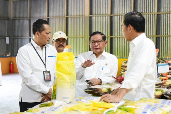 Presiden Jokowi Tinjau Gudang Bulog Batangase di Maros