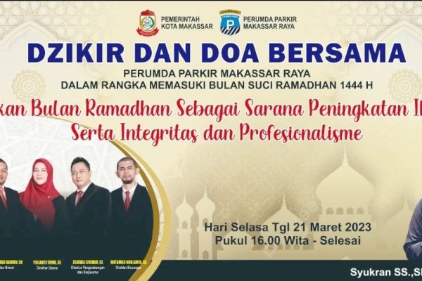 Jalang Bulan Ramadhan 1444 H, Perumda Parkir Makassar Raya Gelar Dzikir dan Doa Bersama