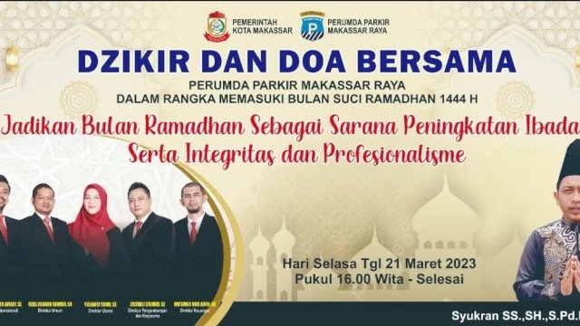 Jalang Bulan Ramadhan 1444 H, Perumda Parkir Makassar Raya Gelar Dzikir dan Doa Bersama