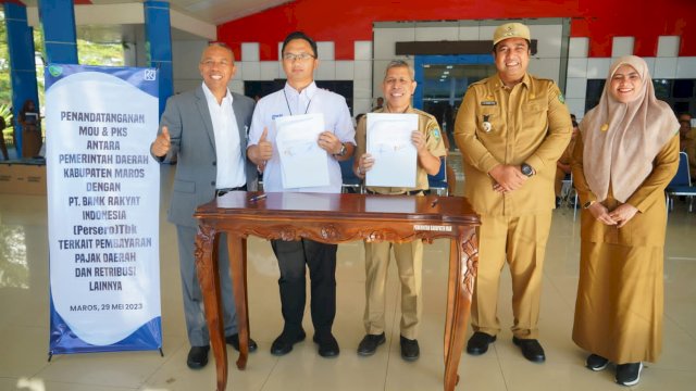 Pihak PT Bank BRI Tbk Jalin Kerjasama Layanan Perbankan Dengan Pemkab Maros