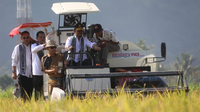 Panen Padi Di Lombok Barat, Mentan SYL Ajak Petani Bersama Hadapi EL Nino