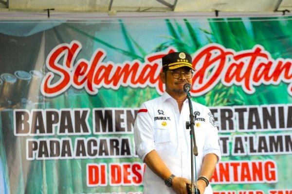 Penuhi Undangan Petani, Mentan SYL Tanam Padi di Desa Kalelantang Takalar