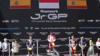 Cetak Sejarah, Pembalap Indonesia Juara Moto3 Junior GP di Barcelona Spanyol
