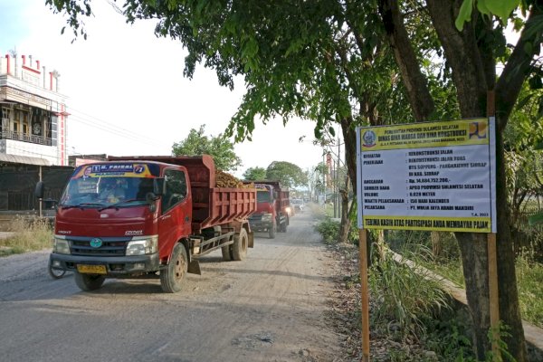 Jalan Ruas Batas Soppeng-Pangkajene Mulai Dikerjakan, Pemprov Siapkan Anggaran Rp14,88 Miliar