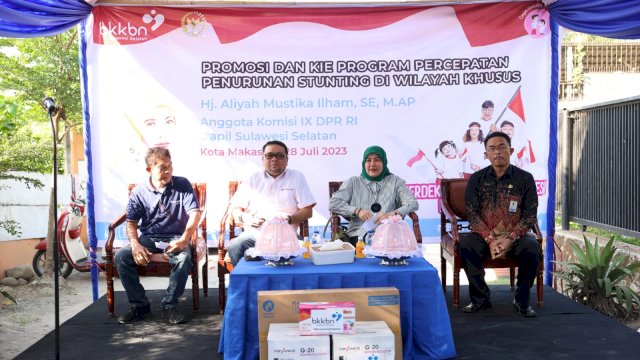 BKKBN Sulsel Bersama Komisi IX DPR RI Edukasi Bahaya Stunting ke Warga Macini Sombala