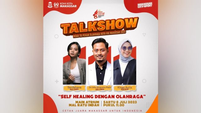 Koni Makassar Gelar Talkshow Self Healing Dengan Olahraga, Ayo Ramaikan!