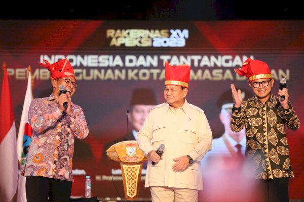 Hadir di Makassar, Prabowo: Saya Angkat Topi, Salut dengan Apeksi dan Tuan Rumah