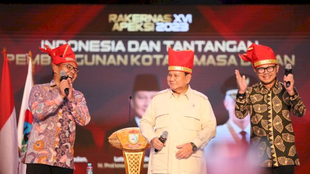 Hadir di Makassar, Prabowo: Saya Angkat Topi, Salut dengan Apeksi dan Tuan Rumah