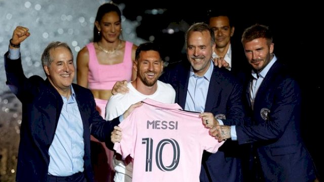 Lionel Messi diperkenalkan Inter Miami.(F-INT)