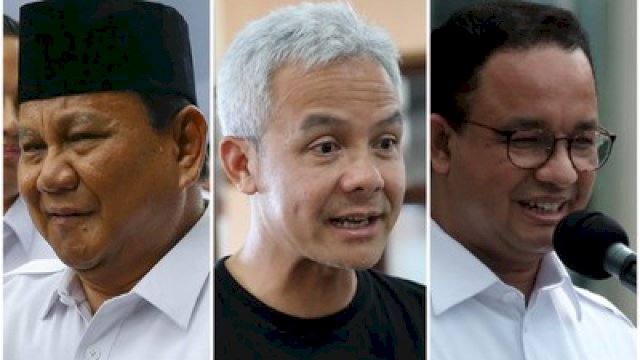 Prabowo, Ganjar, Anies.(F-INT)