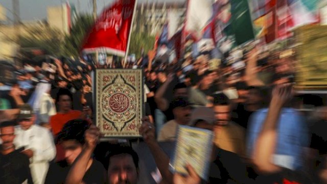 Ilustrasi Protes Penodaan Alquran.(F-INT)