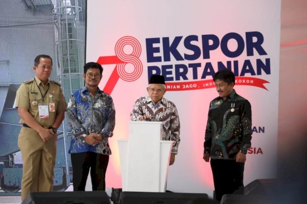 Lepas Ekspor Pertanian Senilai Rp12,45 Triliun, Wapres Sampaikan Penghargaan ke Mentan SYL