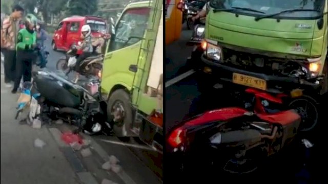 Truk Tabrak 7 Pemotor Lawan Arah di Lenteng Agung Jaksel, 5 Orang Terluka