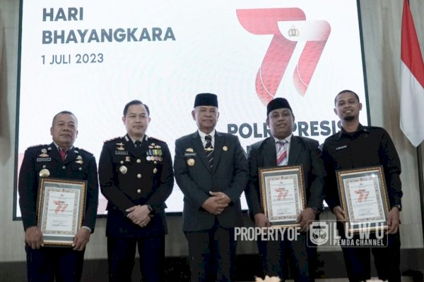 HUT Bhayangkara Ke 77, Bupati Basmin Mattayang: Luwu Aman Berkat Sinergitas TNI-Polri
