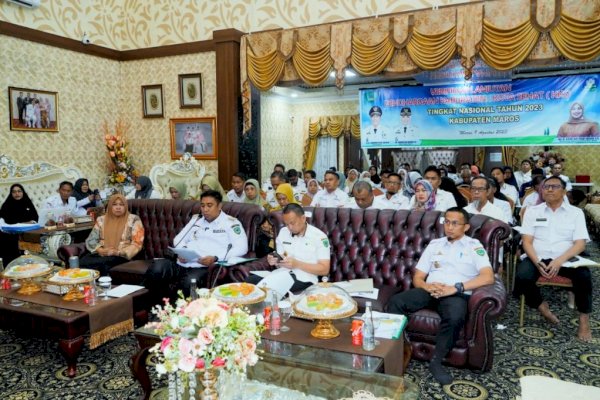 Bupati Maros Chaidir Syam Bersama Jajarannya Ikuti Proses Verifikasi Kabupaten Sehat 2023