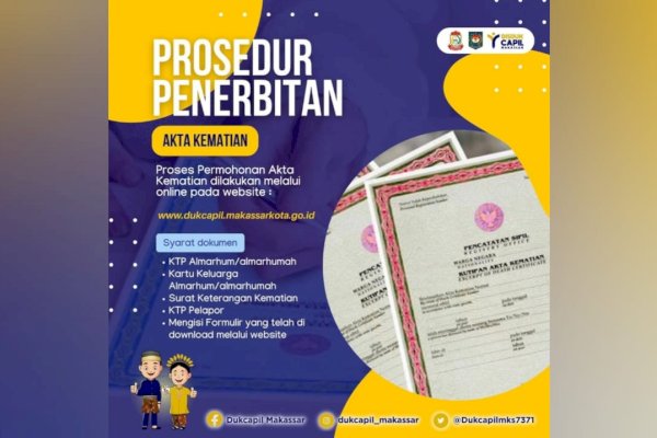 Disdukcapil Makassar Ingatkan Pentingnya Pengurusan Akta Kematian