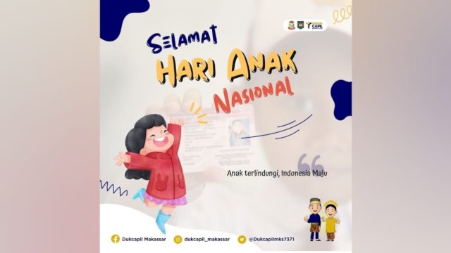 Hari Anak Nasional, Dukcapil Makassar: Masa Depan Milik Mereka yang Percaya Mimpi