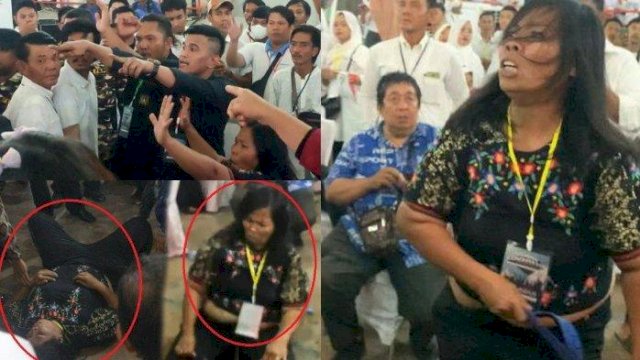 Wanita yang Siram Air dan Lempar Sandal saat Jokowi Temui Relawan Bobby .(F-INT)