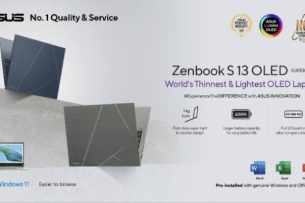 ASUS ZenBook S13 OLED UX5304, Ultra Portable Premium Design Tipis