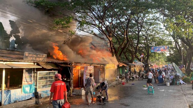 Kronologi Kebakaran Hanguskan 14 Kios di Samping GOR Sudiang Makassar