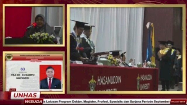 Yasir Machmud Raih Gelar Wisudawan Terbaik Program Magister Unhas