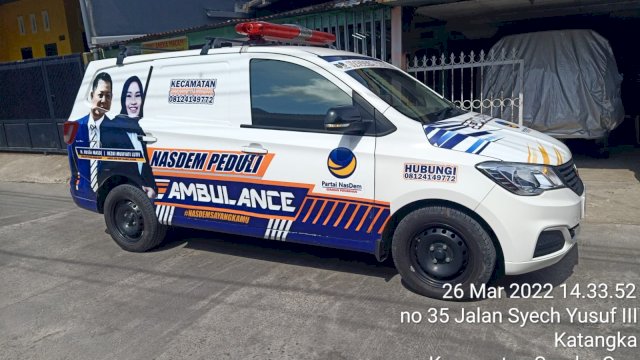 Legislator NasDem Sulsel Rezki Lutfi Fasilitasi Ambulance Gratis untuk Masyarakat Makassar