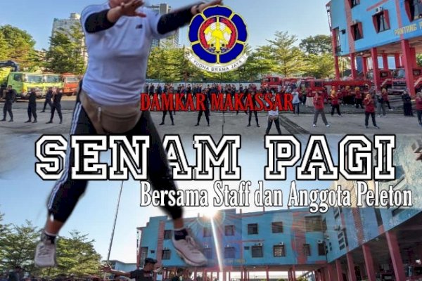 Kegiatan Rutin Senam Pagi Damkar Makassar