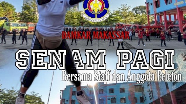 Kegiatan Rutin Senam Pagi Damkar Makassar