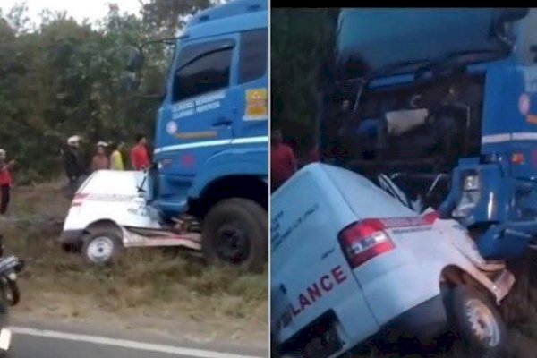Innalillahi! Ambulans Bawa Jenazah Adu Banteng Truk BBM di Muara Enim, 3 Tewas