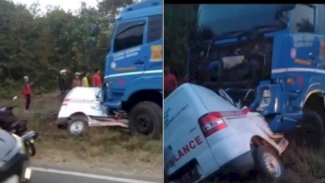 Innalillahi! Ambulans Bawa Jenazah Adu Banteng Truk BBM di Muara Enim, 3 Tewas