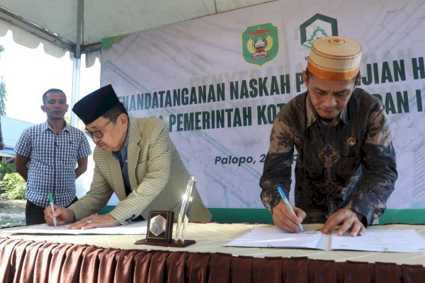 Wali Kota Palopo Teken Perjanjian Hibah Bersama Rektor IAIN Palopo