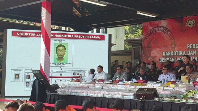 POlri bongkar sindikat narkoba terbesar di Indonesia.(F-INT)