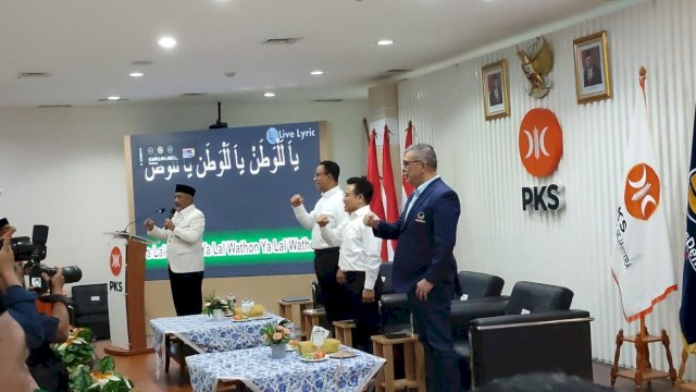 Lagu Yalal Wathon Menggema di Tengah Silaturahmi NasDem dan PKB di DPP PKS.(F-INT)