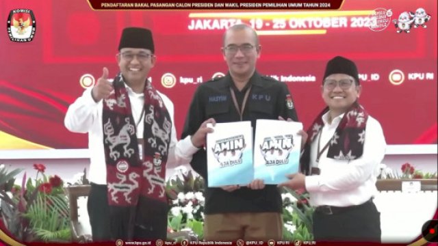 Anies-Cak Imin Resmi Daftar Capres-Cawapres ke KPU.(F-INT)