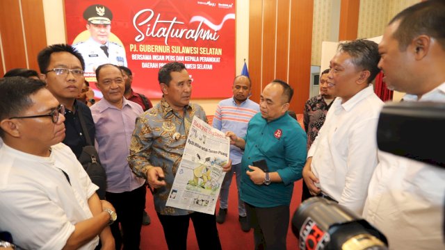 Pj Gubernur Bahtiar Silaturahmi Bareng Puluhan Insan Pers di Sulsel
