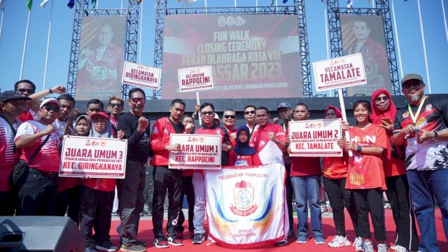 Kontingen Kecamatan Rappocini Juara Umum Porkot VIII Makassar, Tamalate Kedua dan Biringkanya Ketiga