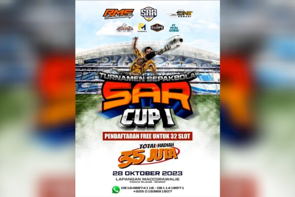 Datang-Saksikan! Turnamen Sepakbola SAR Cup I, Diikuti 32 Tim Terbaik di Sidrap