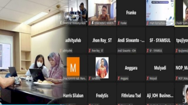 Permasalahan Akses Jaringan Internet UKM, Pihak Ditjen Telekomunikasi Kominfo-RI dan Bupati Maros Bersama Jajarannya Gelar Rapat Hybrid