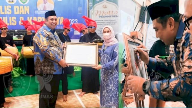 Bertindak Selaku Keynote Speaker di Festival Santri Menulis Buku IMMIM, Bupati Maros Juga Diganjar Penghargaan Sebagai Tokoh Literasi Ponpes