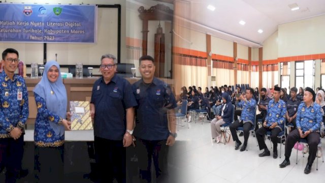 Kadis Kominfo-SP Dampingi Wabup Suhartina Bohari Sambu Mahasiswa KKN Literasi Digital di Kabupaten Maros