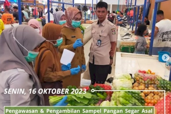 Dinas Ketahanan Pangan Makassar Lakukan Pengawasan dan Pengambilan Sampel PSAT di Pasar Modern dan Tradisional