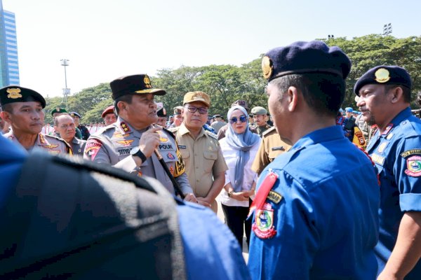 Danny Pomanto, Kapolda Sulsel dan Pj Gubernur Kompak Gelar Pasukan Mantap Brata Menuju Pemilu Damai