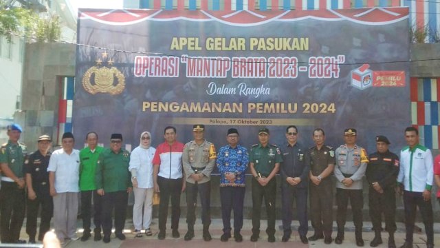 Aparat Gabungan Gelar Apel Pasukan Operasi Mantap Brata Jelang Pemilu 2024