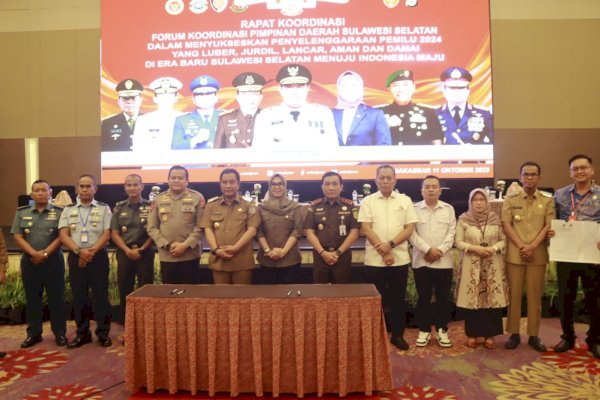 Sukseskan Pemilu 2024, Pj Bupati Takalar Hadiri Rapat Koordinasi Bersama Forkopimda se-Sulsel