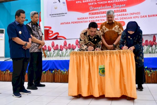 Pinrang Jadi Daerah Ke-13 Teken NPHD KPU-Bawaslu