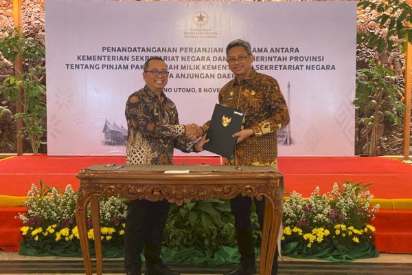 Pj Sekda Sulsel-Kemensetneg Teken Pinjam Pakai Tanah di TMII Jakarta