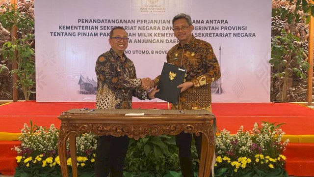 Pj Sekda Sulsel-Kemensetneg Teken Pinjam Pakai Tanah di TMII Jakarta