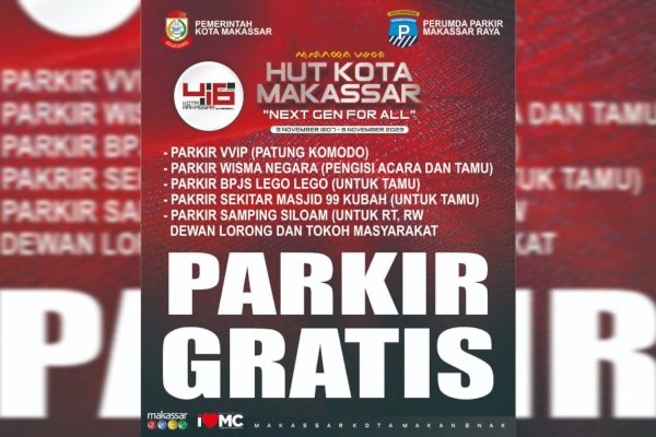 Siapkan Parkir Gratis, PD Parkir Imbau Masyarakat Parkir di Lima Titik Ini