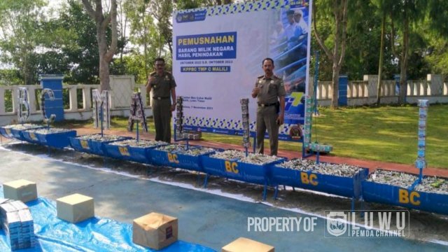 Melanggar, Jutaan Batang Rokok Ilegal Dimusnahkan di Luwu, Modusnya Dilekati Pita Cukai Tak Sesuai Ketentuan