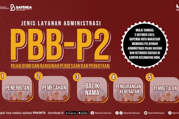 Bapenda Makassar Siapkan Pelayanan Administrasi PBB P2 di 5 Kecamatan